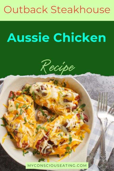 Aussie Chicken with a sprinkle of herbs Aussie Chicken Outback, Panera Sugar Cookie Recipe, Outback Chicken, Aussie Chicken, Outback Steakhouse Recipes, Steakhouse Recipes, Colorado Food, Chicken Mashed Potatoes, Marinating Chicken Breast