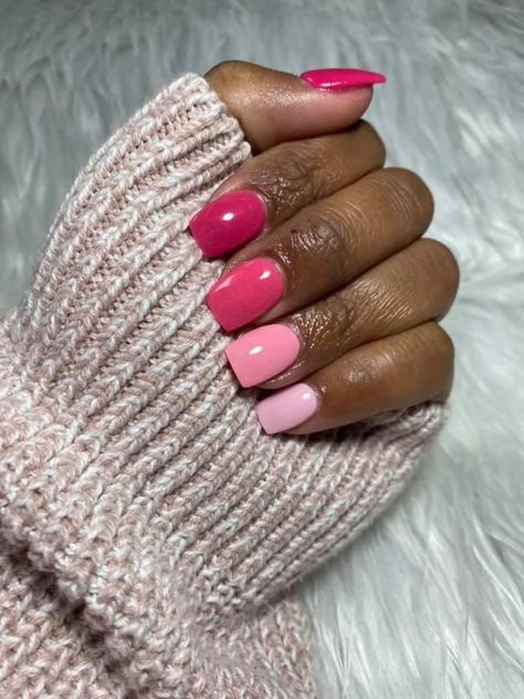 Color Block Nails, Pastel Nails Designs, Valentines Day Nails, Solid Color Nails, Summery Nails, Nail Design Inspiration, Pink Nail Polish, Nails Simple, Get Nails