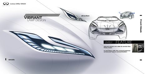 INFINITI - LUV concept_2015 on Behance Taillight Design, Car Showroom Architecture, Headlamp Design, Lighting Design Inspiration, Car Brands Logos, Car Lamp, Bike Sketch, Car Design Sketch, Car Showroom