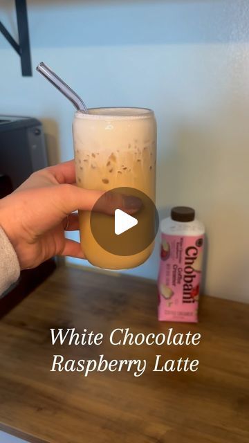 Raspberry Mocha Coffee, White Chocolate Raspberry Creamer Recipe, Chobani Coffee Creamer Recipe, Chobani Creamer, Chobani Drink, Hazelnut Latte Recipe, White Mocha Latte, Nespresso Recipes, Coffee Creamer Recipe