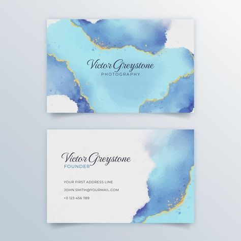 Abstract watercolor business card | Free Vector #Freepik #freevector #business-card #watercolor #abstract #paint Turquoise Wedding Invitations, Watercolor Packaging, Watercolor Business, Wedding Memory Box, Artistic Background, Watercolor Business Cards, Watercolour Texture Background, Vertical Business Cards, Visiting Card Design