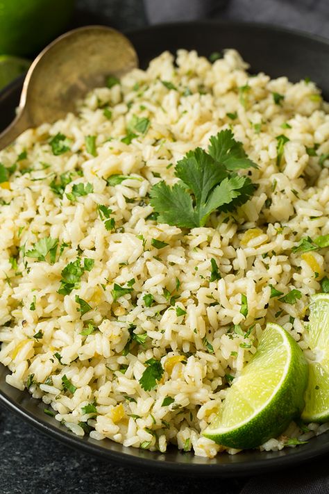 cilantro_lime_rice4. Cilantro Rice Recipe, Cilantro Lime Rice Recipe, Lime Rice Recipes, Cilantro Rice, Rice Side Dishes, Lime Rice, Cilantro Lime Chicken, Cilantro Lime Rice, Cooking Classy