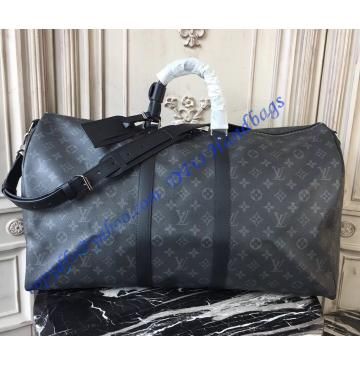 Louis Vuitton Monogram Eclipse Canvas Keepall 55 Bandouliere M40605 Keepall 55 Bandouliere, Louis Vuitton Duffle, Tas Louis Vuitton, Louis Vuitton Duffle Bag, Louis Vuitton Keepall, Cotton Textile, Vuitton Handbags, Louis Vuitton Handbags, Cowhide Leather