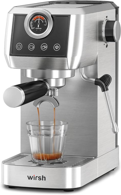 Amazon.com: wirsh Espresso Machine, 20Bar Plastic Free Espresso Maker with Stainless Steel Tamper,Steamer,Expresso Coffee Machine for Espresso,Latte,Cappuccino,Touch Screen with Pressue Gauge(Home Barista Plus): Home & Kitchen Steam Milk, Stainless Steel Coffee Maker, Cappuccino Maker, Automatic Espresso Machine, Cappuccino Machine, Coffee Making, Frothing Milk, Espresso Maker, Coffee Powder