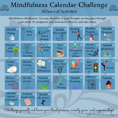 Mom Calendar, Mindfulness Challenge, Calendar Challenge, Downloadable Calendar, Mindfulness Activity, Daily Mindfulness, Workout Eating, Monthly Challenge, Mindfulness Activities