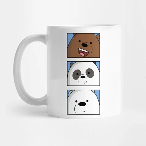 We Bare Bears - We Bare Bears - Mug | TeePublic Mug Design Ideas Creative, Printed Mugs Design, Personalized School Supplies Labels, Creative Mugs, Bear Cup, Ice Bears, Pretty Mugs, Printed Cups, Cool Notebooks