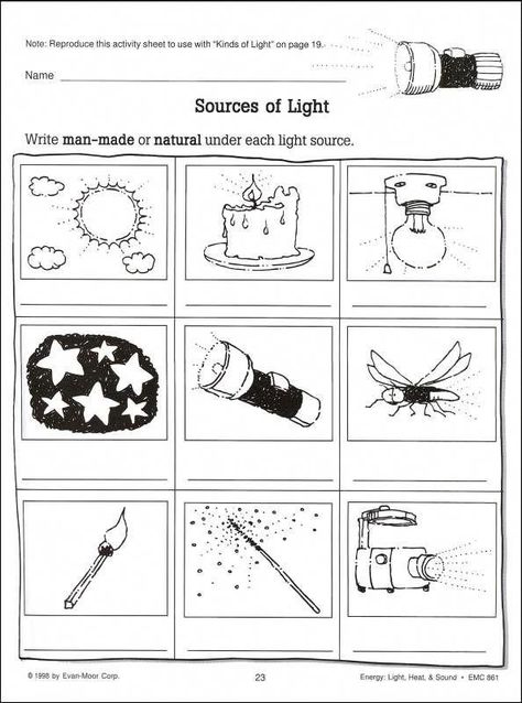 ScienceWorks - Energy: Light, Heat & Sound | Additional photo (inside page) Energy Worksheets, Worksheets For 1st Grade, Sources Of Light, Light Science, Magic Illusions, 1st Grade Science, First Grade Science, Third Grade Science, Science Articles