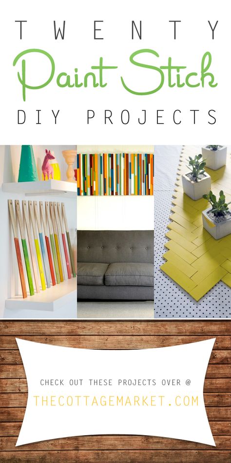 20 Paint Stick DIY Projects - The Cottage Market #PaintSticks, #PaintStickDIYProjects, #PaintStickProjects Paint Stir Stick Crafts, Paint Sticks Projects, Painted Sticks Diy, Paint Stick Crafts Diy Projects, Paint Stick Crafts, Sticks Diy, Paint Stirrers, Paint Stir Sticks, Stick Diy