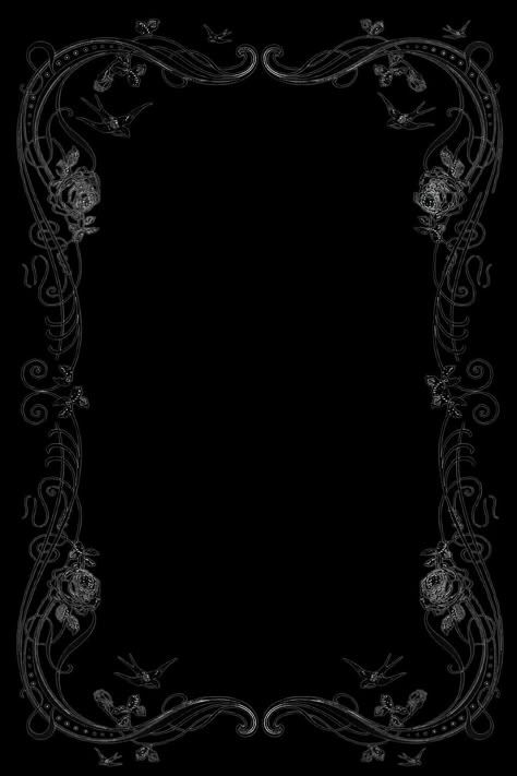 Ipad Wallpaper Goth Aesthetic, Black And Pastel Aesthetic, Goth Black Wallpaper, Gothic Frame Design, Alt Backgrounds Aesthetic, Black Goth Background, Gothic Home Screen, Black Gothic Background, Frame Overlays For Edits