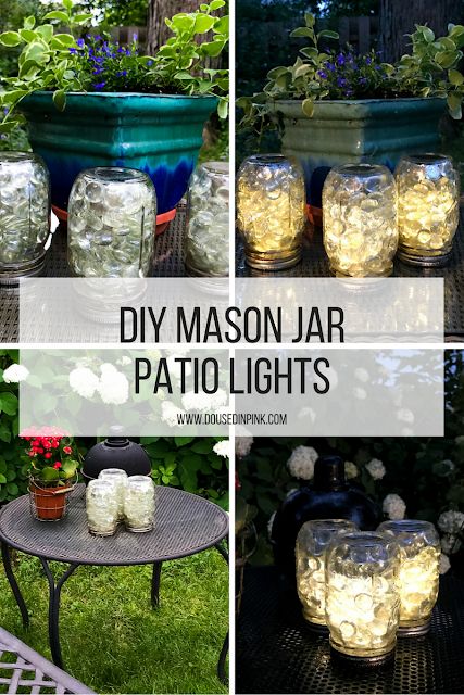 Mason Jar Patio Lights DIY - CurlyCraftyMom.com Mason Jar Lights Outdoor, Patio Lighting Diy, Best Outdoor Solar Lights, Mason Jar Garden, Mason Jar Solar Lights, Diy Mason Jar Lights, Solar Lights Diy, Solar Mason Jars, Lights Diy