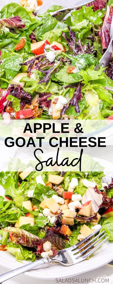 Healthy Lunch Salad, Mixed Green Salad, Lettuce Salad Recipes, The Perfect Salad, Unique Salad, Salad For Lunch, Perfect Salad, Green Salad Recipes, Goat Cheese Recipes