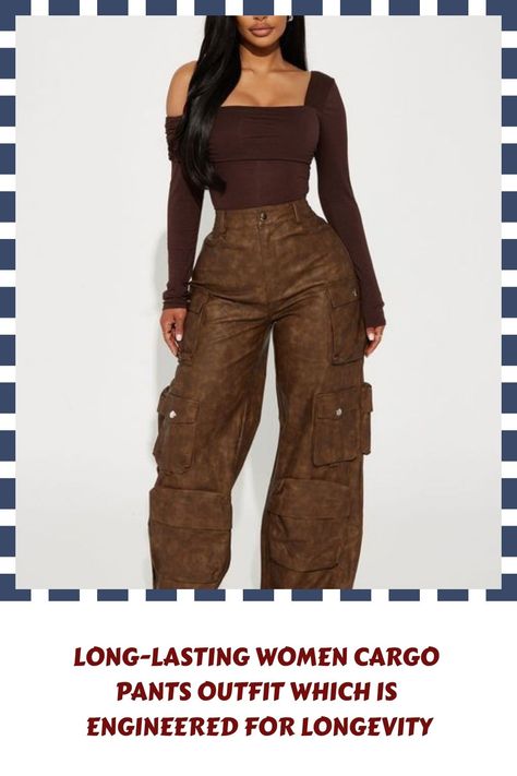 Trouser Fits, Women Cargo Pants Outfit, Fall Outfits Black Women, Jodie Joe, Clothing Aesthetics, One Shoulder Bodysuit, Bad Fashion, Women Cargo Pants, Fashion Nova Outfits