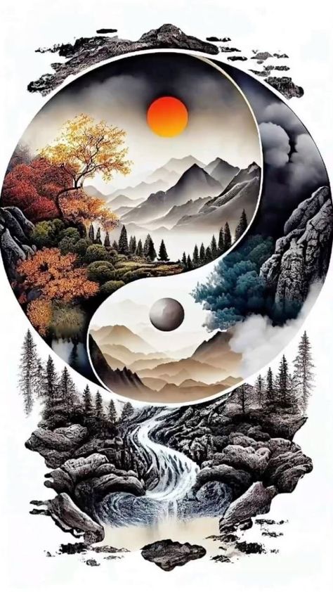 Ying And Yang Wallpaper, Yin Yang Art Wallpaper, Sublime Tattoo, Jing Y Jang, Ying Yang Art, Yin Yang Illustration, Ying Yang Tattoo, Candle Tattoo, Yin Yang Art