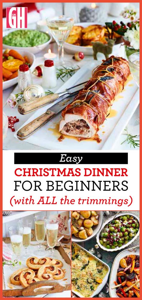 Christmas Dinner Trimmings, Dinner For Beginners, English Christmas Dinner, Christmas Dinner Starters, Christmas Entrees, Christmas Lunch Menu, Christmas Dinner Recipes Easy, Christmas Diner, Easy Christmas Dinner