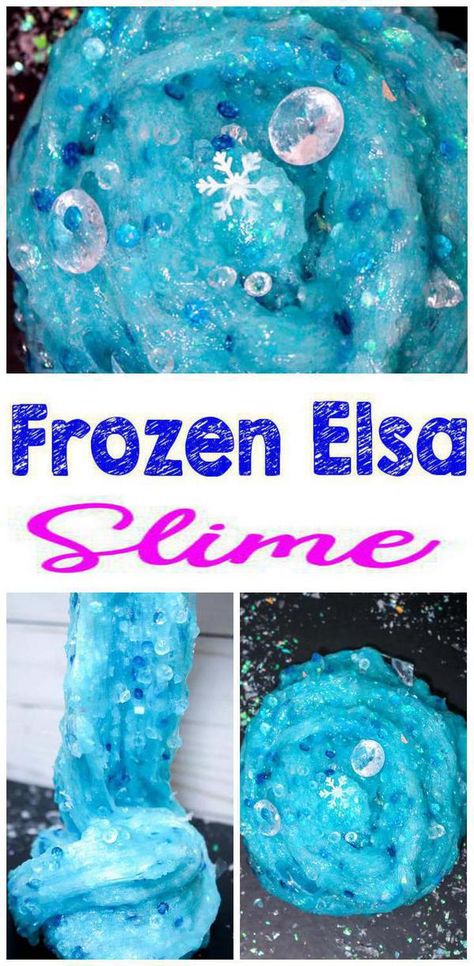 Frozen Slime, Slime Recipe Kids, Candy Slime, Slime Easy, Disney Candy, Frozen Crafts, Disney Activities, Crunchy Slime, Disney Frozen Birthday Party