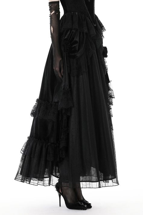 Haute Goth, Long Black Maxi Skirt, Goth Skirts, Dark Skirts, Victorian Skirt, Goth Skirt, Gothic Skirt, Dark In Love, Gothic Skirts