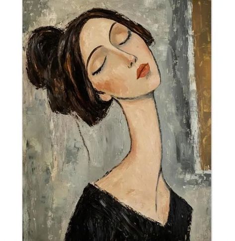 Becky Hemsley Poetry Cubism Art Portraits, Classic Paintings Of Women Portraits, Abstract Woman Painting Faces, Abstract Portrait Painting Acrylics, Woman Portrait Inspiration, Profile Of Woman, Art Of Women, She Art, Modigliani Portraits