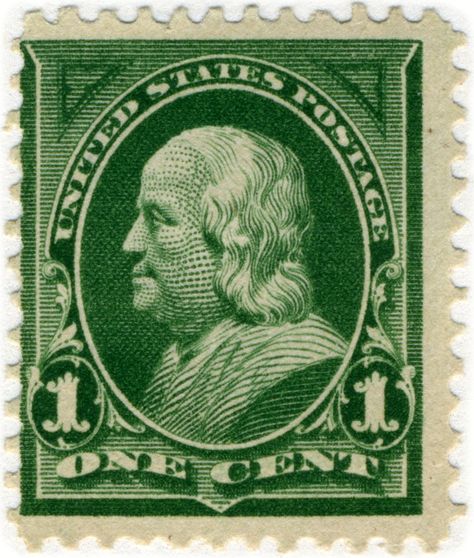 1-cent 1898 series United States postage stamp, perforated (12), depicting Benjamin Franklin (Wiki Commons) Postage Stamps Usa, طوابع بريد, Postage Stamp Collecting, Usa Stamps, Postage Stamp Design, Rare Stamps, Old Stamps, Vintage Postage Stamps, Benjamin Franklin