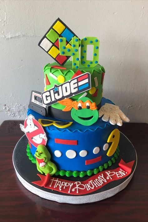 80s Cake Ideas For Men, 80’s Cake, 80s Birthday Cake, 80 Cake, Nintendo Cake, 40th Birthday Cakes For Men, Bday Surprise, 40th Birthday Themes, 40th Birthday Cake