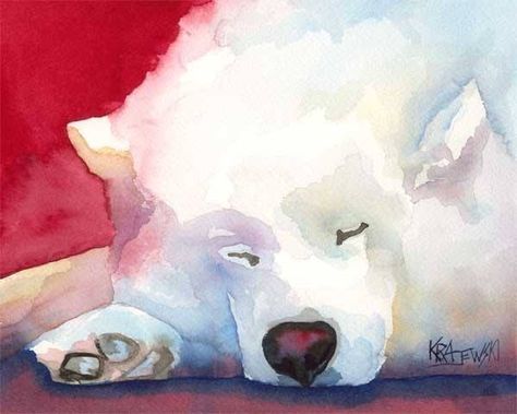 Samoyed,Etah,Roald Amundsen,South Pole,Bjelkeir, Bichon Frise Art, Samoyed Dogs, Blog Art, Signed Artwork, Arte Animal, Original Fine Art, Sign Art, Dog Art, Original Watercolor Painting