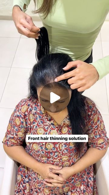 1 Hair Stop on Instagram: "Front hair thinning solution for low volume & bald spots using @onehairstopindia invisible cover up patch 🥰

Shop yours on 1hs.com ✨" Bangs To Cover Bald Spot, Style For Thinning Hair For Women, Low Volume Hair Hairstyles, How To Hide Thinning Front Hair, How To Cover Bald Spots Women, Bald Spots Women, Thinning Hairline, Best Hair Growth Oil, Hair Stripping