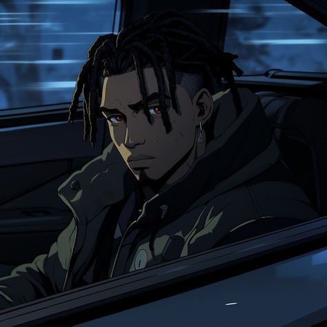 Different Arts, Black Male Pfp, Black Anime Characters Guys, Black Anime Men, Black Anime Oc, Black Anime Pfp, Black Anime Guy, Black Couple Art, Arte Punk