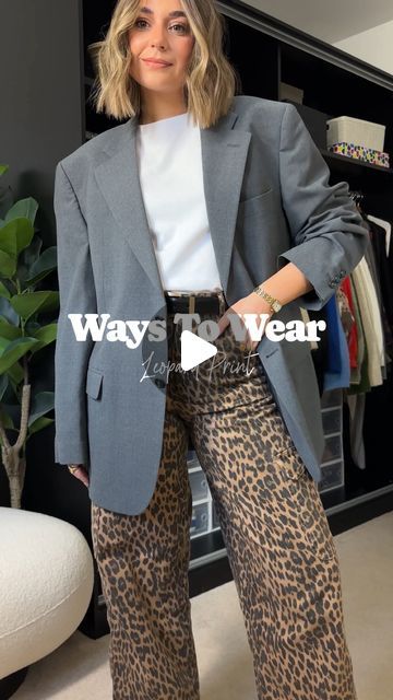 Charissa Rae | Content Creator on Instagram: "Ways To Wear Leopard Print 🐆  Which look is your favourite? ❤️ ____________  Outfit One  Tshirt: @marksandspencer (part of previous paid campaign) Trousers: @damsonmadder Blazer: Charity Shop Shoes: @onitsukatigeruk  Outfit Two  Tshirt: @marksandspencer (part of previous paid campaign) Trousers: @riverisland via @vinted Jacket: @ganni Shoes: @marksandspencer Bag: @arket  Outfit Three  Dress: @dissh Jacket: @marksandspencer Shoes: @insidejigsaw via @johnlewis (part of previous paid campaign) Bag: @zara  Outfit Four  Dress: @asos Waistcoat: @damsonmadder Shoes: @asralondon  Socks: @calzedonia   Outfit Five  Tshirt: @marksandspencer (part of previous paid campaign) Trousers: @zara Cardigan: Charity Shop Shoes: @marksandspencer  Outfit Six  Shirt: Ganni Shoes Outfit, Leopard Trousers Outfit, Leopard Print Trousers Outfit, Printed Trousers Outfit, Ganni Shoes, Leopard Trousers, Gig Outfit, Waistcoat Fashion, Trousers Outfit