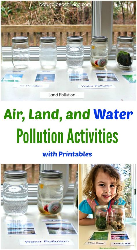 Teaching Kids About Pollution, Air, Land, & Water Pollution Activities, Printables, Earth Day Activities & Earth Day Ideas, Montessori, Reggio, Perfect! Water Pollution Activities, Earth Day Ideas, Pollution Activities, Conservation Activities, Recycling Activities, Earth Week, Earth Day Crafts, Earth Day Activities, Water Pollution