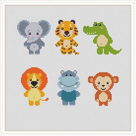 Friends Cross Stitch, Nursery Jungle, Animals Cross Stitch, Baby Cross Stitch, Wedding Cross Stitch Patterns, Nursery Cross Stitch, Nursery Patterns, Baby Cross Stitch Patterns, Jungle Pattern