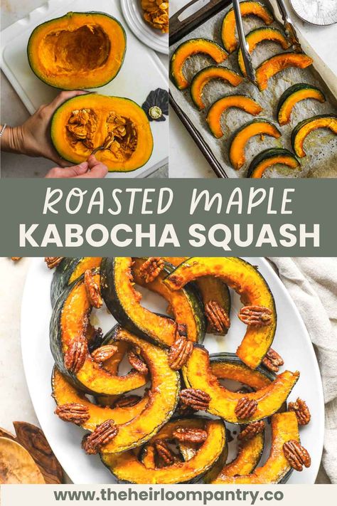 Roasted Maple Kabocha Squash with Pecans Japanese Pumpkin, Kabocha Squash Recipe, Roasted Kabocha Squash, Glazed Pecans, Kabocha Squash, Vegetable Rice, Squash Recipe, Squash Recipes, Toasted Pecans