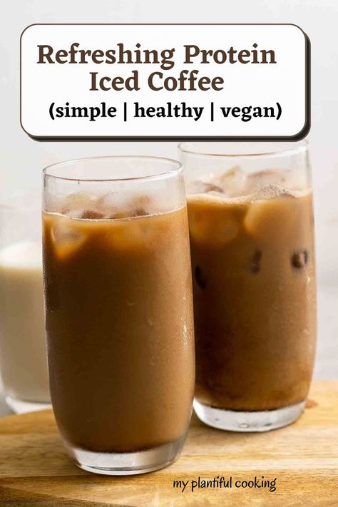 This protein iced coffee is a refreshing beverage to kickstart your day with! Creamy and rich, it is a great way to sneak extra protein into your diet. This beverage is also easy to make and is ready in minutes. Protein Iced Coffee, Homemade Protein Powder, Vegetarian High Protein, Vegan Brunch Recipes, 20g Of Protein, Unflavored Protein Powder, Vegan Coffee, Plant Based Desserts, Protein Coffee