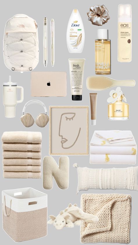 White dorm decor and essentials| neutral colored dorm room decor| hygiene haul, vanilla body washes, silk scrunchy, eye masks , white comforter, white towel set, crème laundry basket, crème dorm decor, crème room inspiration, Marc Jacob’s perfume, creme yeti , creme Stanley, beige room decor , clean girl room, clean girl aesthetic,dorm room most haves Hygiene Haul, Vanilla Body Wash, Clean Girl Aesthetic, White Comforter, Body Washes, Dorm Room Essentials, Eye Masks, White Towels, Room Essentials