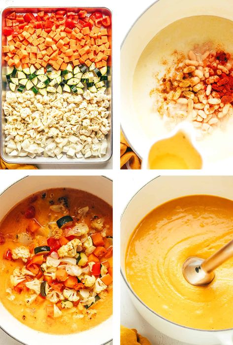 Spinach And Ricotta Lasagna, Chunky Vegetable Soup, Creamy Vegetable Soup, Roasted Cauliflower Soup, Vegetable Soup Recipe, Roasted Tomato Soup, Simple Green Salad, Gimme Some Oven, Vegetable Soup Recipes