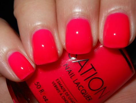 Reddish Nails, Watermelon Nail Color, Reddish Pink Nails, Neon Watermelon Nails, Watermelon Color Nails, Watermelon Colour Nails, Orangy Pink Nails, Barbie Pink Gel Polish, Pink Red Nail Polish