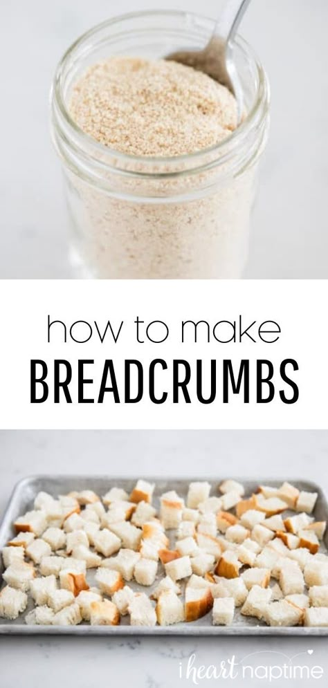 Easy Bread Crumbs, Homemade Breadcrumbs, How To Make Breadcrumbs, Homemade Bread Crumbs, Bread Crumbs Recipe, Fresh Bread Crumbs, Plain Bread, Homemade Pantry, Gluten Free Bread Crumbs