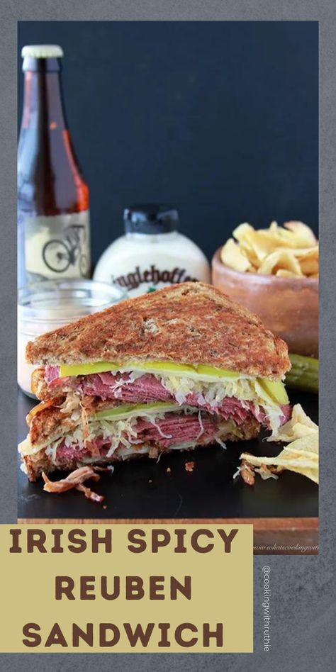 Spice up your sandwich game with this Irish Spicy Reuben. A flavorful twist on a classic favorite! 🥪🌶️ #IrishFlavors #SandwichLove || cookingwithruthie.com Reuben Recipe, Reuben Sandwich Recipe, Reuben Sandwich Classic, Sandwhich Recipes, Sandwich Sauces, Homemade Sloppy Joes, Russian Dressing, Reuben Sandwich, Grilled Sandwich