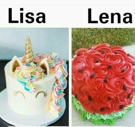 lisa ou lena Lisa Vs Lena, Lisa Lena, Lisa Or Lena, Cake Designs, Lily, Cake, Memes