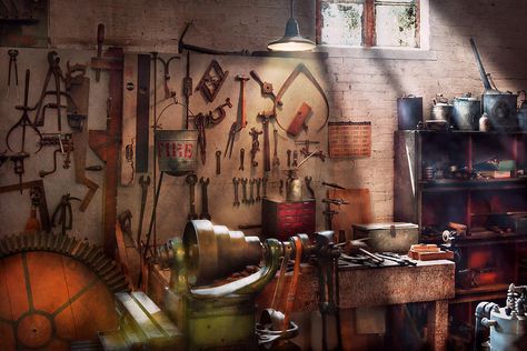 steampunk Inventors Workshop, City Field, Steampunk Mechanic, Sonic Aesthetic, Hedgehog Game, Mechanical Workshop, Steampunk Aesthetic, Machinist Tools, Backdrop Ideas