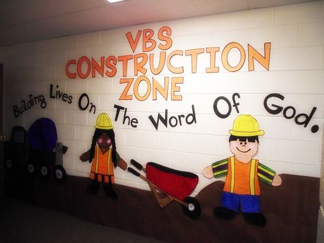 Construction Vbs, Bible School Themes, Construction Theme Classroom, Vacation Bible School Themes, Lifeway Vbs, Vbs Decorations, Sunday School Decorations, Vbs Themes, Bible School Crafts