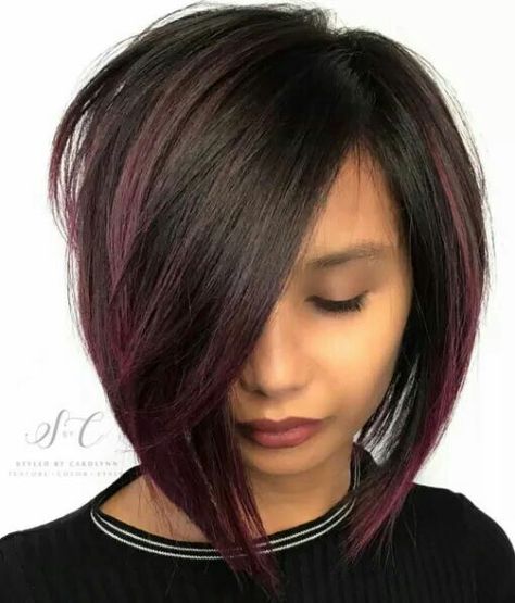 Thick Bob Haircut, Angled Hair, Aline Bob, Line Bob, Line Bob Haircut, A Line Bob, Blonde Haircuts, Red Highlights, Midlength Haircuts