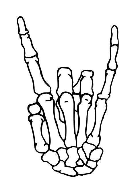 Skeleton Hand Reference, Rock On Skeleton Hand, Rock On Skeleton, Skeleton Hands Drawing, Rock On Hand, Hand Png, Skeleton Hand Tattoo, Rock Hand, Hand Reference