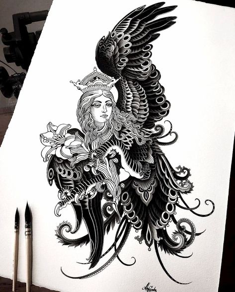 Alexander Grim, Blackout Tattoo, Creepy Tattoos, Mythology Tattoos, Beautiful Tattoo, Dark Art Tattoo, Minimalist Tattoos, Tattoo Project, Next Tattoo