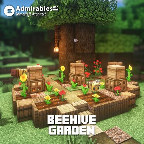 Beehive Minecraft, Beehive Garden, Minecraft Garden, Mc Builds, Rumah Minecraft Sederhana, Minecraft Interior Design, Minecraft Farm, Minecraft Cottage, Minecraft House Tutorials