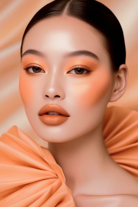 Achieve a fresh and radiant appearance with this stunning orangey peach monochrome makeup look. Glowing skin, peachy cheeks, soft matte eyes, and perfectly coordinated lips create a cohesive and minimalist aesthetic perfect for any occasion.
#PeachMakeup #MonochromeLook #FreshBeauty #MinimalistMakeup #MakeupInspo Peach Makeup, Monochrome Makeup Look, Monochrome Makeup, Minimalist Makeup, Fresh Beauty, Minimalist Aesthetic, Makeup Inspo, Glowing Skin, Universe