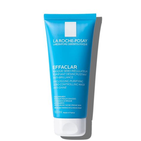 La Roche-Posay Effaclar Clarifying Clay Face Mask for Oily Skin, Unclogs Pores and Controls Shine Without Over-Drying, Packaging May Vary Anti Acne Face Mask, Face Mask For Oily Skin, Acne Moisturizer, Mask For Oily Skin, La Roche Posay Effaclar, Oily Face, Skincare Packaging, Clay Face Mask, Clay Face