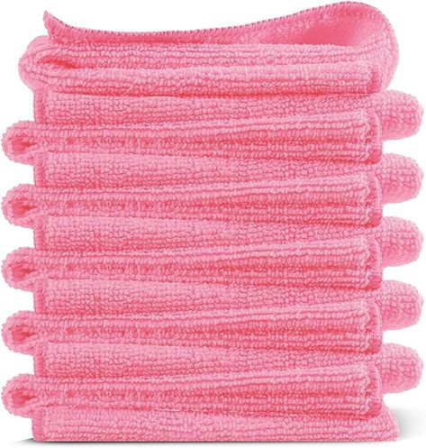 Hearth & Harbor Microfiber Cleaning Cloth, Microfiber Towels for Cars 12 Pack Washcloths, Pink Cleaning Rags, Reusable Microfiber Towel, Microfiber Cloth Rags for Cleaning, Lint Free Cloth Pink Cleaning, Cleaning Games, Mops And Brooms, Cleaning Surface, Cleaning Rags, Cleaning Cloths, Microfiber Cleaning Cloths, Microfiber Towel, Drying Towels