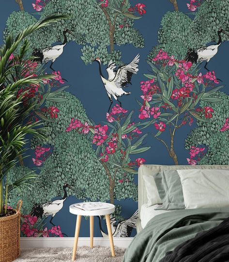 @IHeartWallArt posted to Instagram: Happy Saturday! I'm spending a quiet afternoon listing new wallpaper designs, like this gorgeous piece. Dancing Cranes is available on the website now. #wallpaper #propertystylingbrisbane #propertystylingmelbourne #propertystylingsydney #dancingcranes #australianinteriors #brisbaneinteriors #asianinspired #propertystylist Wallpaper Dark Academia, How To Apply Wallpaper, Modern French Provincial, Dark Academia Wallpaper, Fabric Installation, Art Deco Industrial, Inspired Wallpaper, Photo Frame Wallpaper, Academia Wallpaper