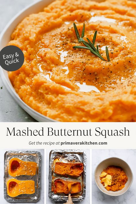 Mashed Butternut Squash is a delicious, rich, and healthy mash made with roasted butternut squash, garlic, and cayenne pepper. It’s a side worth sharing for the autumn season. #mashedbutternutsquash #butternutsquashrecipe Butternut Squash Seasoning, Butternut Squash Mashed, Butternut Mash, Mashed Squash, Mashed Butternut Squash, Butternut Squash Recipes, Roasted Butternut Squash, Roasted Butternut, Cayenne Pepper