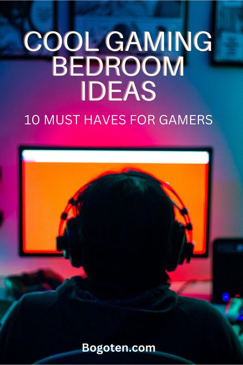 silhouette of a person playing video games with a headset on in front of a monitor Gaming Room Small Space, Tv Game Room Ideas, Xbox Setup Bedroom, Bed Placement Small Room, Bedroom Ideas For Gamers, Tech Room Ideas, Game Bedroom Ideas, Game Console Shelf, Gaming Room Setup Ideas