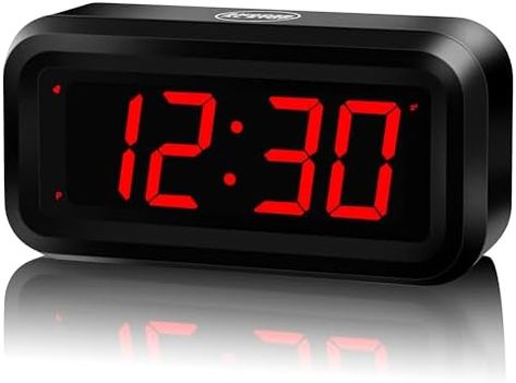 Alarm clock & battery operated clock - This basic clock is powered by 4 x AA alkaline batteries only (not included), which can keep Constantly Big 1.2'' LED digit time display for more than 12 months. Bright LED time display, 24hour light up 1.2" large led time numbers can let you check your time clearly from a distance or even in the dark. It is a simple clock Led Digital Clock, Simple Clock, Small Wall Clock, Night Mode, Digital Clock, Alarm Clocks, Tv Radio, Dorm Essentials, Digital Clocks